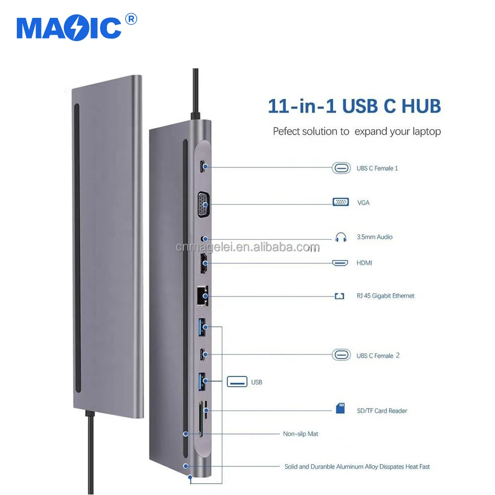 Computer Hardware Software 4k HDMI VGA USB 3.0 TF/SD Card RJ45 Type C ...