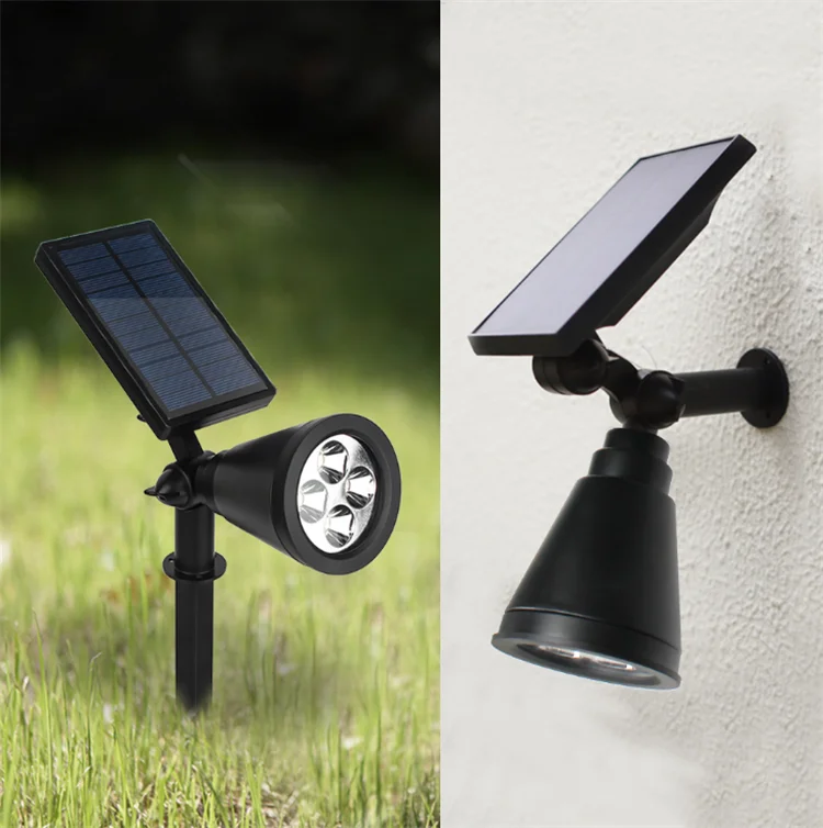 Водонепроницаемый Регулируемый 4 Светодиодный прожектор на солнечной батарее для газонов Светодиодный прожектор для наружного сад декорации для ландшафтного дизайна