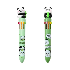 Accept Custom Creative 10 Colors 0.7mm Cute Panda Plastic Ball Point Pen  Beautiful Writing  Sign Pen for Office School