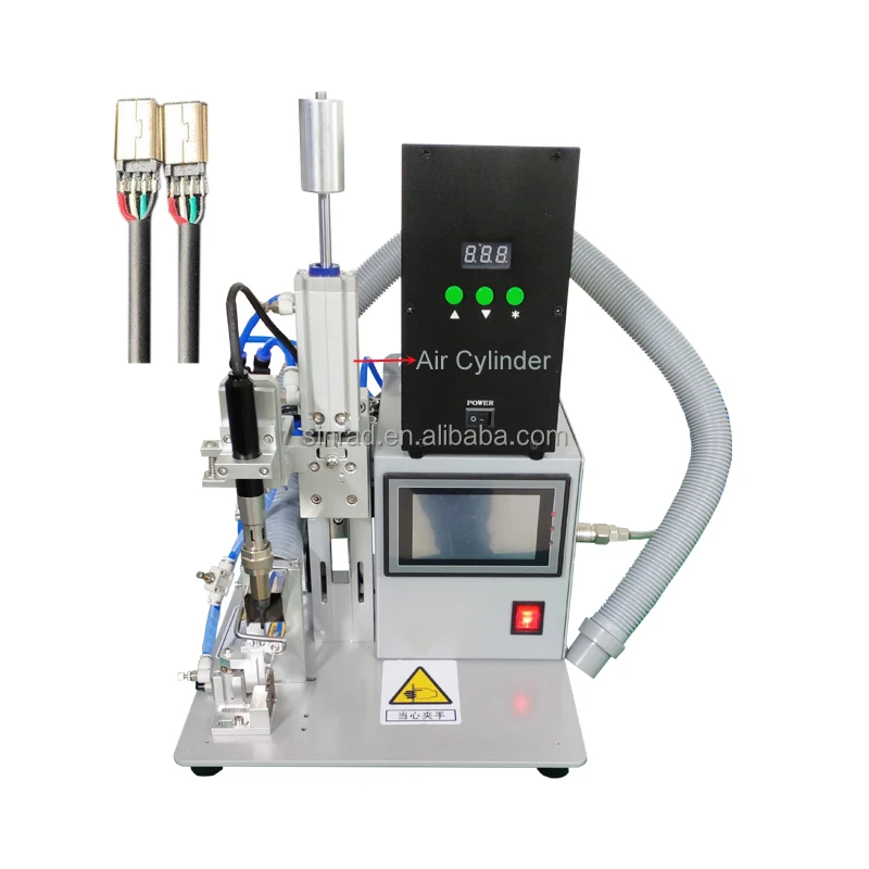Semi-Auto Mobile Charging Type-c Connector Manufacturing Soldering Wire Stripping Data Cable Making Machine
