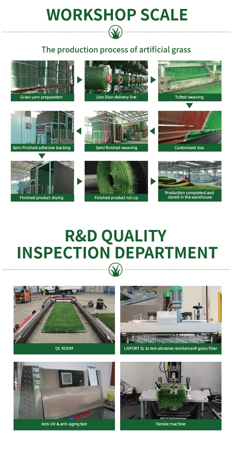 50mm Pile Height Artificial Grass with Easy Installation Soft Touch and High Tenacity for Football Fields