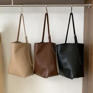 Custom Womens New Professional Totebags Pu Leather Female Woman Shoulder Tote Bag Bucket Bags