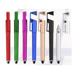 Promotion Multifunctional Stylus Touch Screen Gifts  Phone Holder Ball Pen with logo for Advering