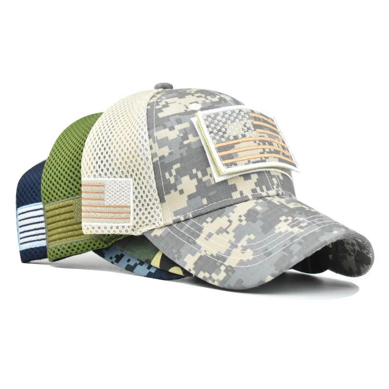 Wholesale Custom Camouflage Mesh Baseball Cap Summer America