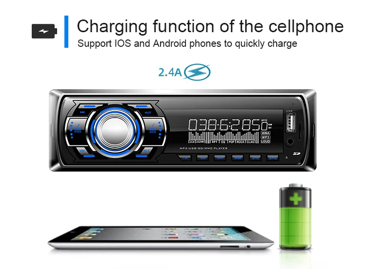 Nuevo Estereo Para Auto Reproductor Multimedia Digital De MP3 Para Coche De Am Con BT Puerto USB Y Ranura Para Tarjeta SD