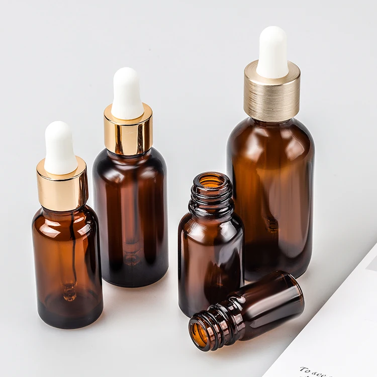 Bottle Dropper Lid 30ml Essential Oil Bottle Child Proof Dropper Glass Bottle Amber Glass Essential Oil Bottle Black Plastic Child Resistant Lid/