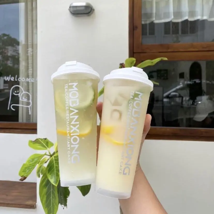JIMI 16oz Plastic Bubble Boba Milk Tea Cup with Lid - Custom Logo ...
