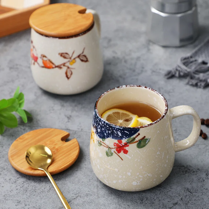 Office Vintage Japanese Bone China Ceramic Mug 350ml Business Gift Large Capacity Wholesale