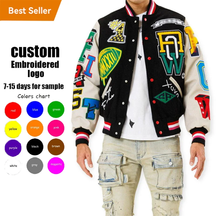 New Design Classic Baseball Patch Leather Sleeves Jacket Wholesale Winter Streetwear  Varsity Jackets for Men - China Wholesale Men Blank Varsity Jackets and  Bomber Men Jackets price