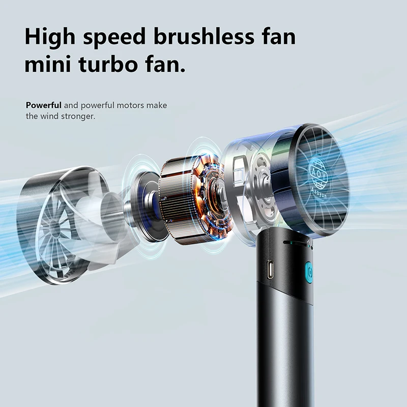 Portable Mini Handheld Fan, Battery, Plastic - detail 4