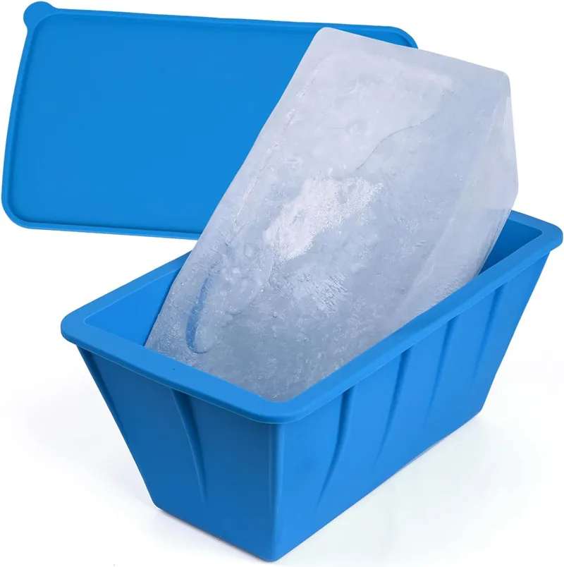 Extra Large 8LB Silicone Ice Cube Molds Reusable Giant Ice Brick Maker Food-Grade Custom Ice Cream Coolers Safe Home Use Free