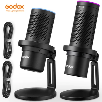 Godox EM68 EM68G RGB USB Condenser Microphone E-sports Cardioid Microphone Adjusting Controlled by Godox Mic App for Studio Mic