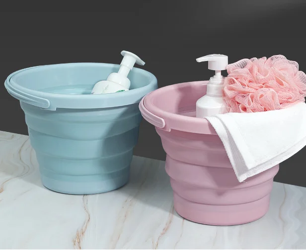 BPA-Free Multifunctional Outdoor Picnic Beach Folding Vegetable Washing Bucket Beach Toy Bucket