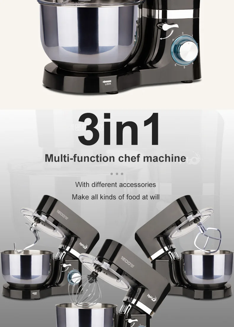 Commercial 1500W multifunctional Dough Mixer Household Electric Food Mixer 5.5L Egg Cream Salad Beater cake mixer