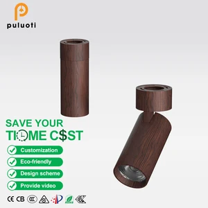 Nordic Walnut 3000K LED Spot Light Aluminum Anti-Glare Adjustable Angle Modern Indoor Home Living Room Spotlight Surface-Mounted