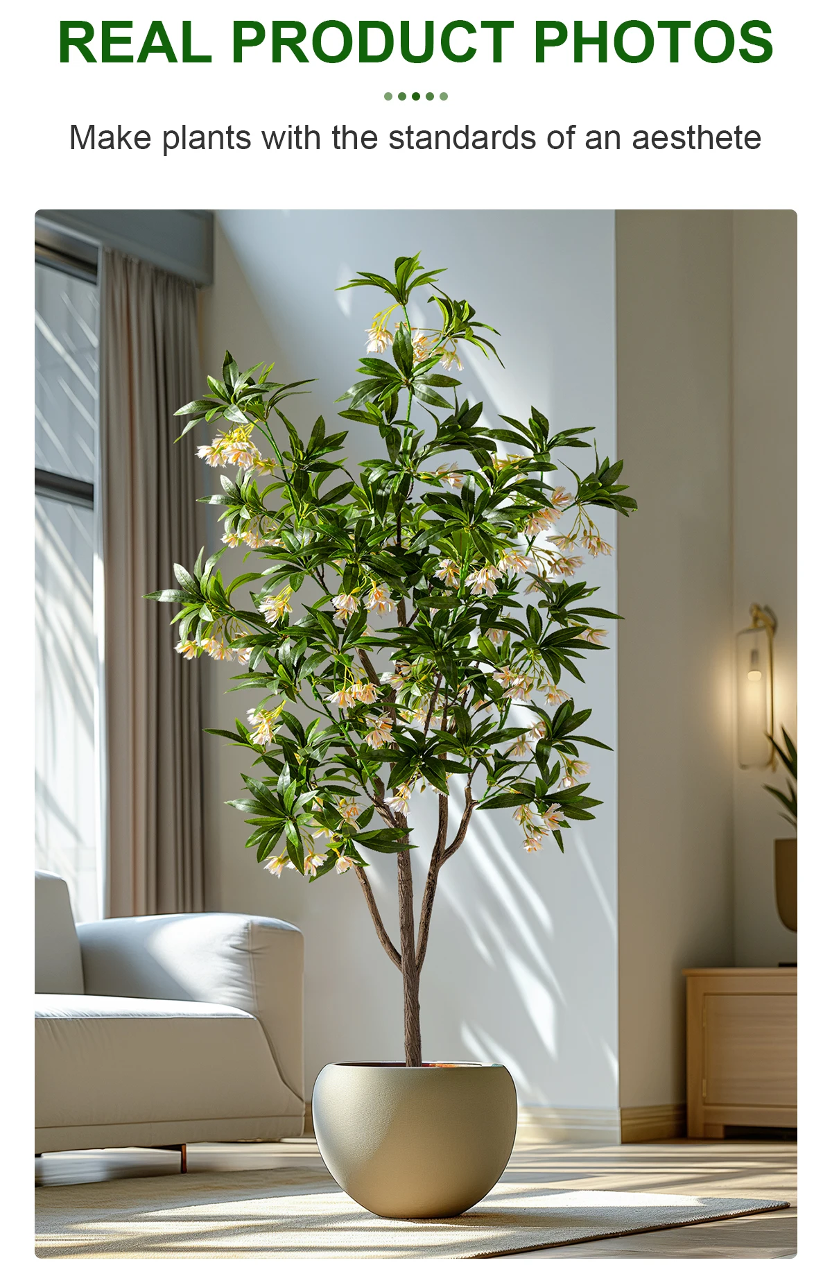 Hot Selling Realistic Potted Artificial Pieris Plants Office Home Decoration with Japonica Rice Quality Artificial Tree Supply details