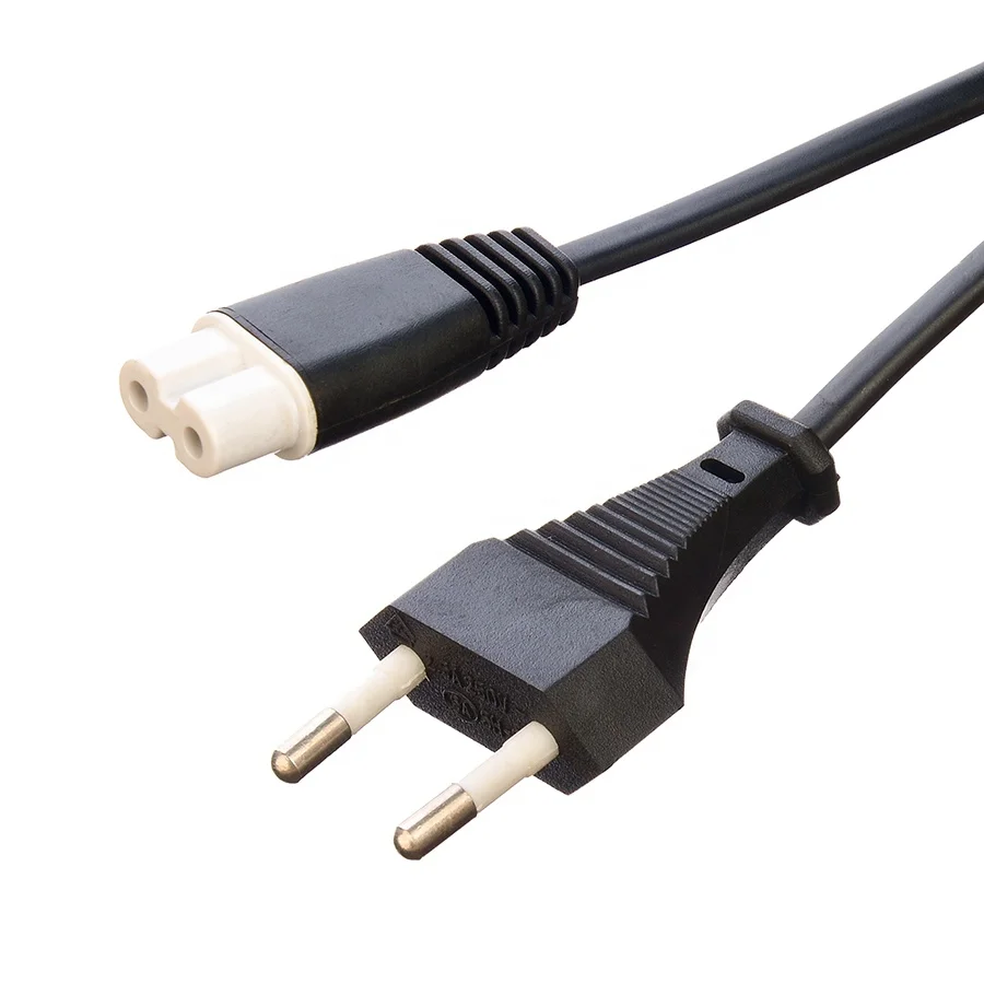 Factory Direct Sale 2.5A 2 Pin Plug Power Cords Black Kettle Plug with Connector or Socket VDE Power Cord for Home Appliances