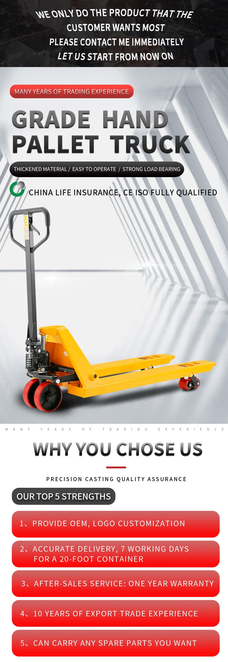 5 Ton Manual Pallet Truck Hand Pallet Truck 3 Ton 2500kg Hydraulic