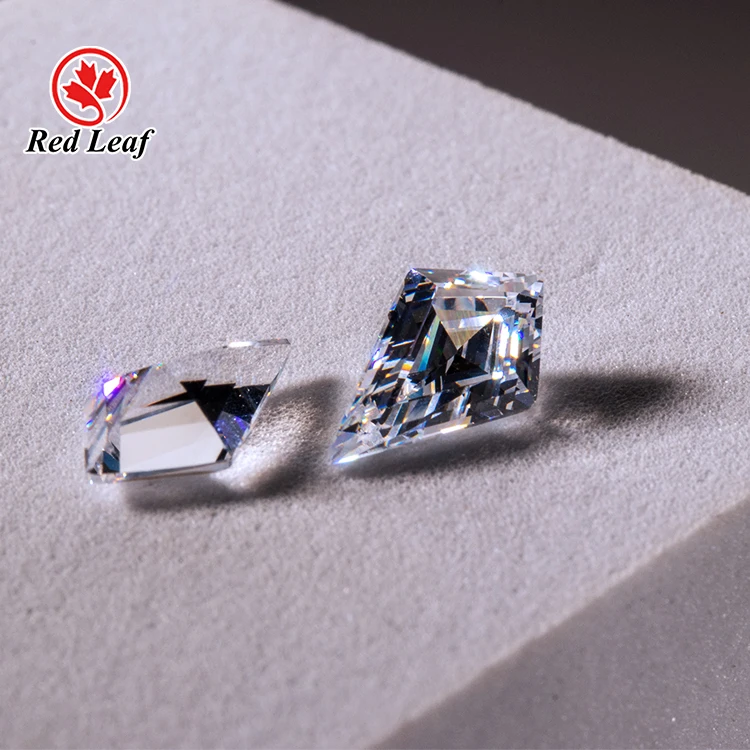 Redleaf Jewelry Customized High Quality White Color  Kite Shape CZ Cubic Wholesale Zirconia White Luxury 8A Cubic Zircon Stone