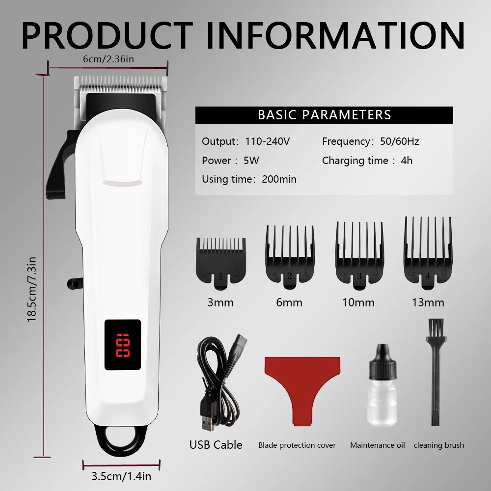 Multi-functional Professional Hair Clipper Kit Customized for Barbershop Body Trimmer