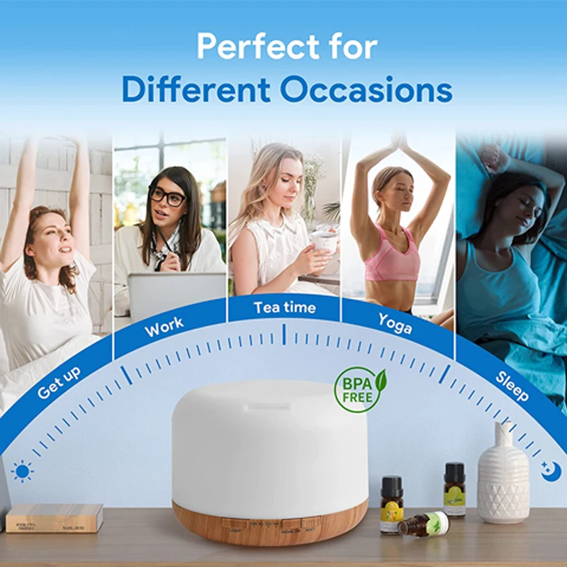 Ultrasonic Aromatherapy Fragrant Oil Humidifier Vaporizer 500ml Diffuser