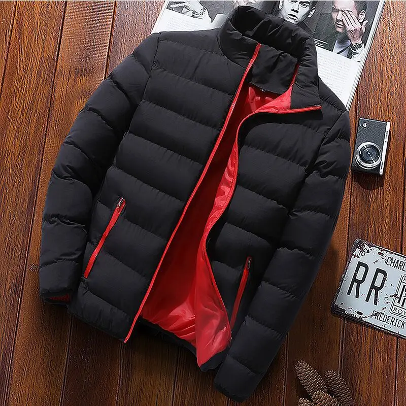 Men's Cotton Coat Winter Thickened Fashion Standing Collar Jacket_voghion.com
