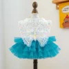 Butterfly fairy gauze skirt-lake blue