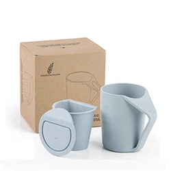 Экологически чистый съемный портативный не содержит Бисфенол А дорожный ПП пшеничная солома пластиковая биоразлагаемая чашка для чая с фильтром и