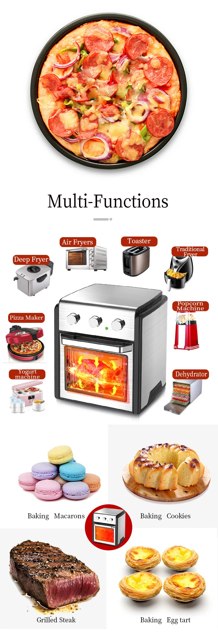 14l 20l 110220v Healthy Fried Air Circulation Fried Chicken Machine