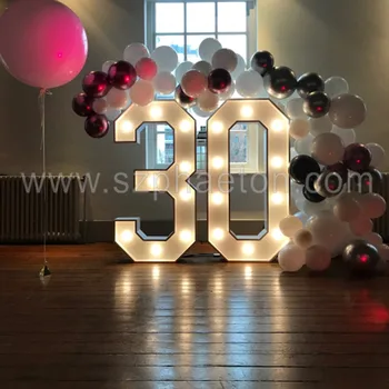 30th 50th 60th birthday party decoration, giant light up letters sign marquee numbers for birthday party supplies