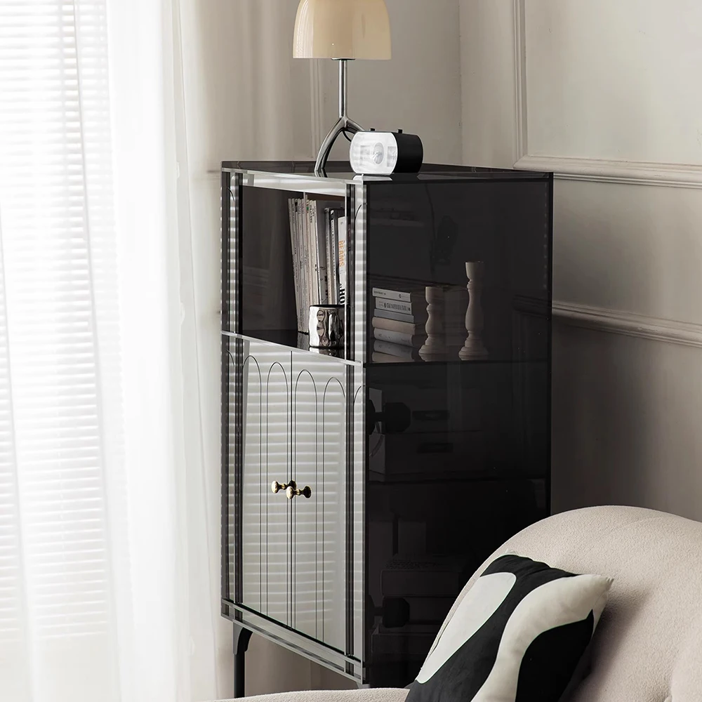Modern Simple Tall Acrylic Sideboard Storage Cabinets for Home Bar Hotel Kitchen Wine Cabinet & Living Room Corner Application