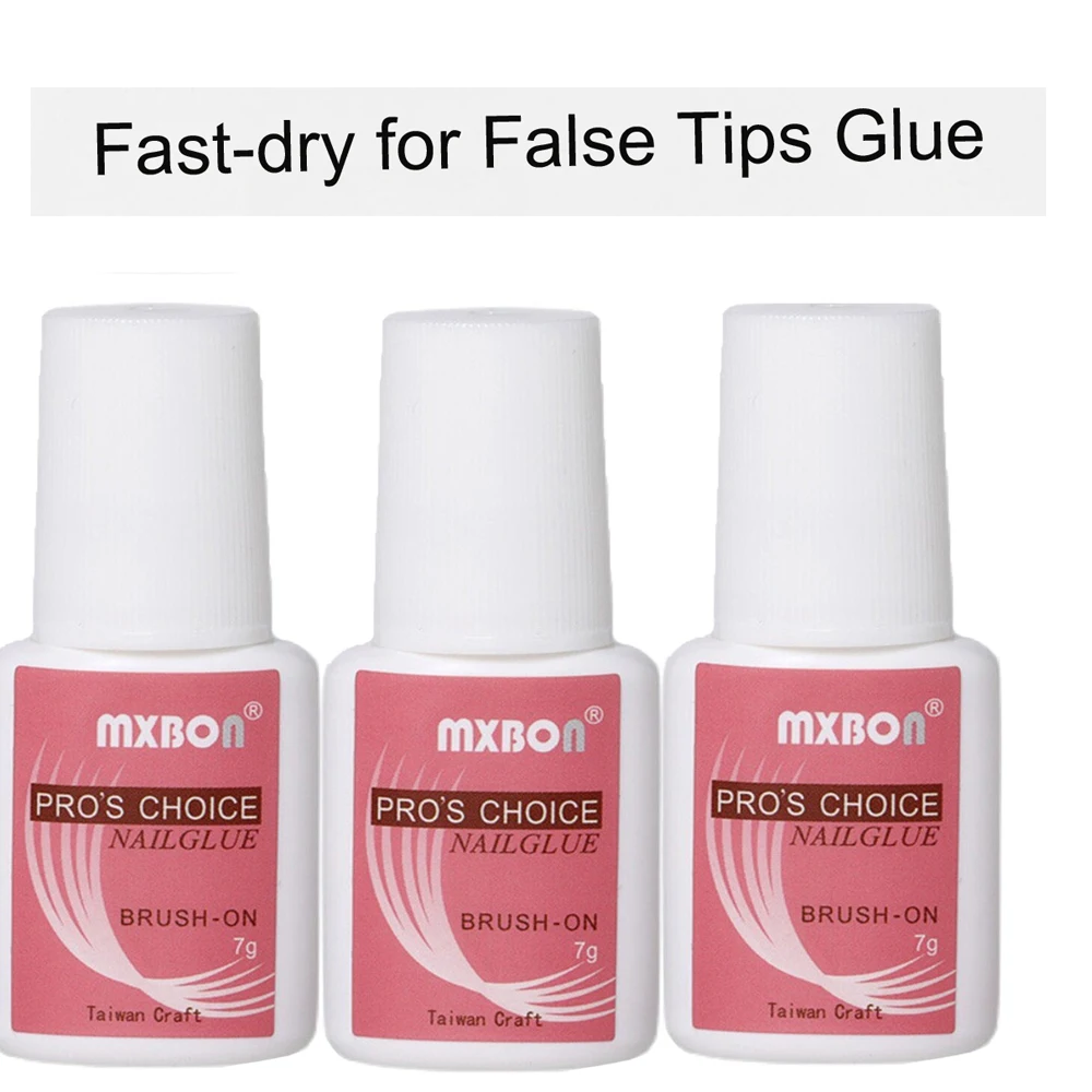 7g Fast Drying Nail Glue for Nail Tips Super Strong Adhesive Liquid Glue Rhinestones Gel Glue With Brush Manicure Tools