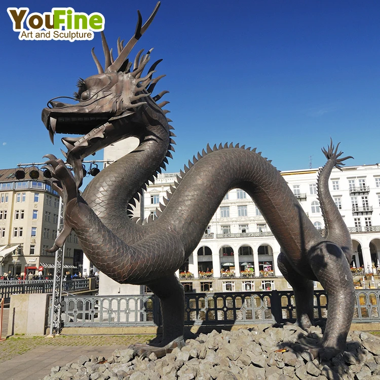jardin extérieur métal bronze dragon chinois statue à vendre nt-00444ri