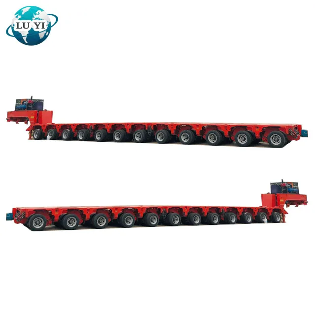 LUYI Brand Customized Hydraulic Multiple Axles Lowbed Semi Trailer  Module Lowboy