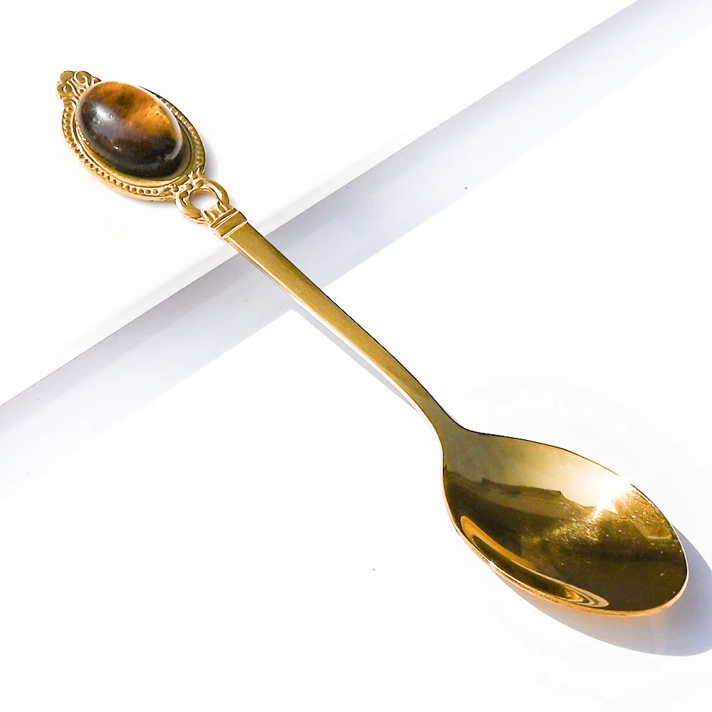 Gold Crystal Fairy Spoon - 4.5 Inch Delicate Tea & Coffee Stirring Spoon, Magical Gift