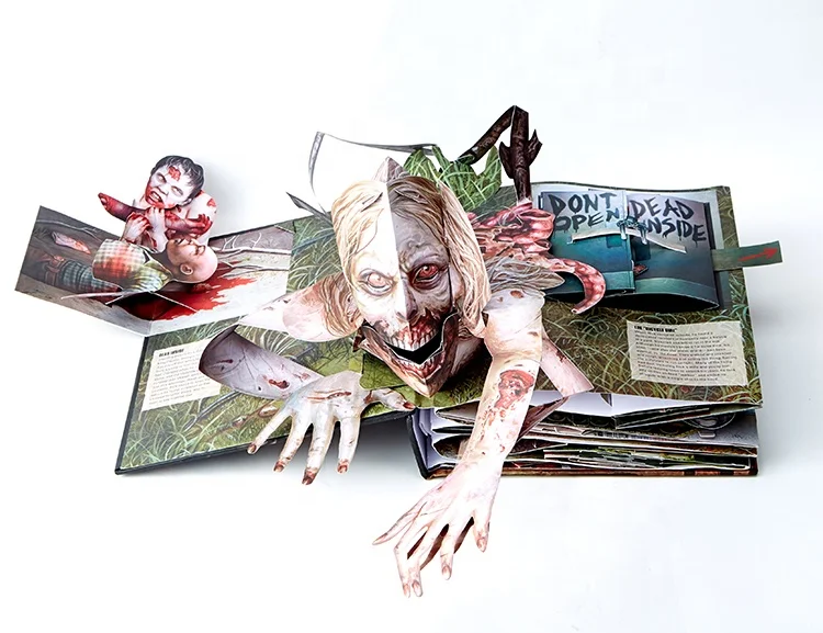 Custom Mixed Color Walking Dead 3d Pop up Book Decoration Kids Pop up Book Printed Services for Perfect Binding
