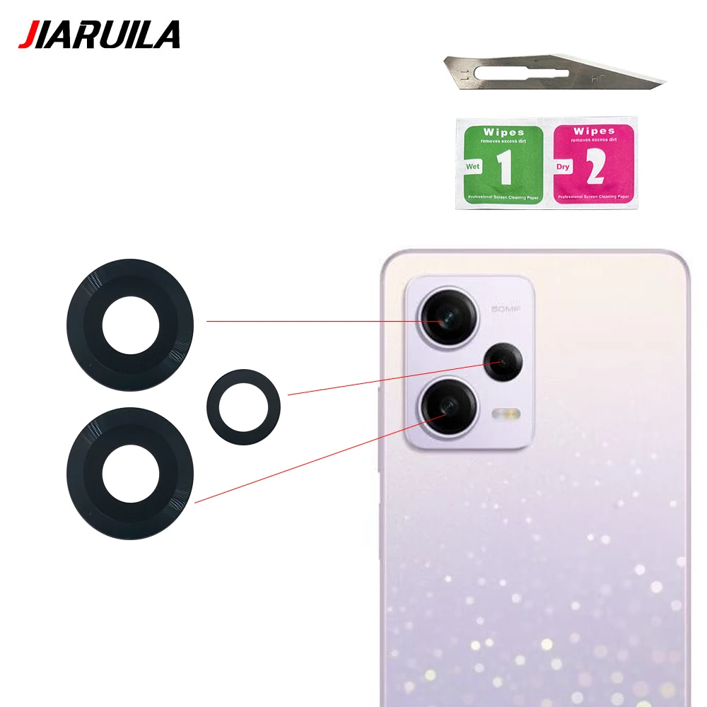 Lentilles Caméra Arrière Pour Xiaomi Redmi Note 12 Pro+ 5G - Lot De 3 Pièces - Noir - Neuf