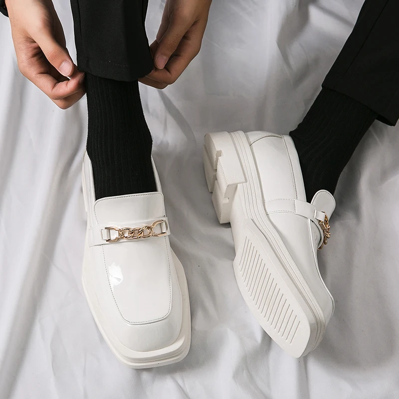 mens ivory dress shoes wedding Mens Formal Wedding & Prom Double Runner Shiny Patent Dress Shoe in Ivory, 12W / Ivory