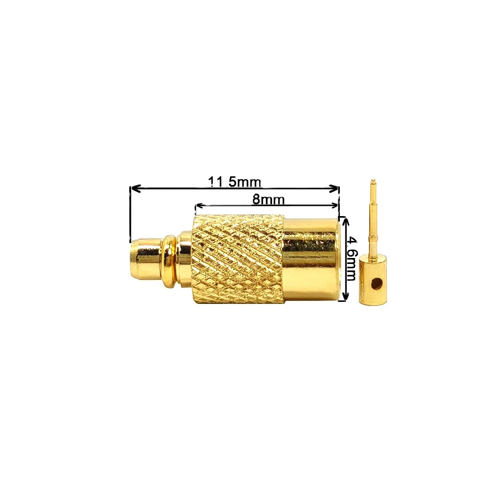 Gold Plated 50ohm Crimp MMCX Male Straight Connector for Rg402 Cable Type MMCX Male Straight Connector