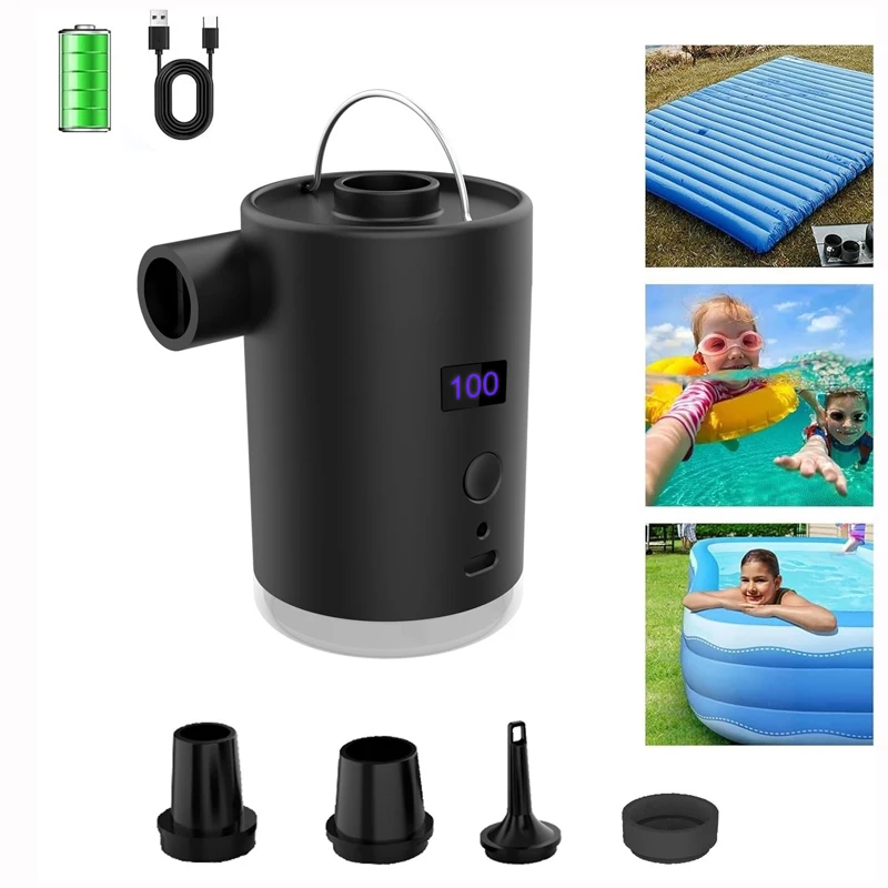 New Arrival 4-in-1 LED Light Electric Mini Pump Multi-Functional Plastic Mini Pump for Mattress & Pillow - view 6