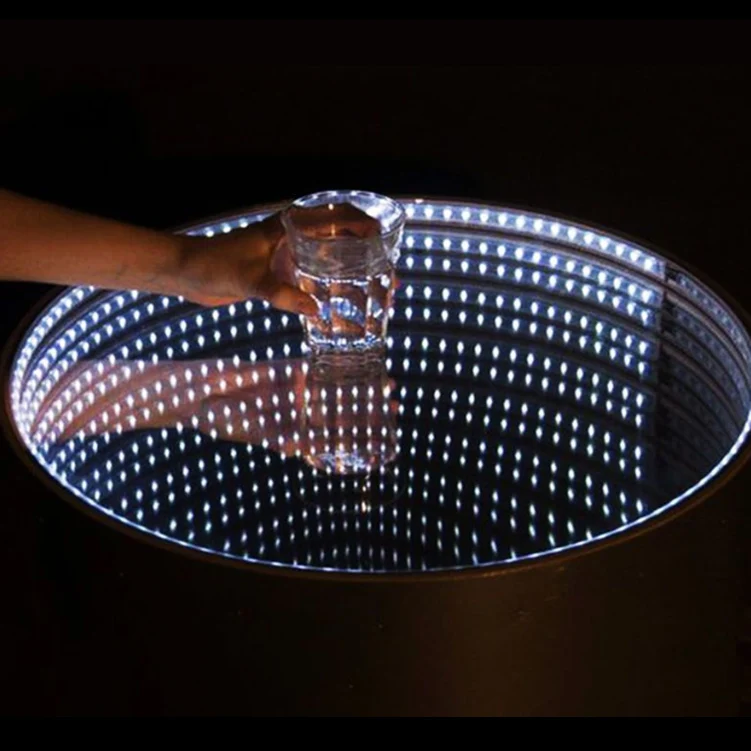 バーファニチャー インフィニティテーブル 発光トンネルミラー 錯視