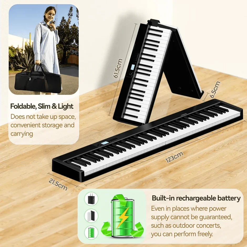 Terence V30 Portable Digital Piano - 88 Keys & Touch Sensitivity