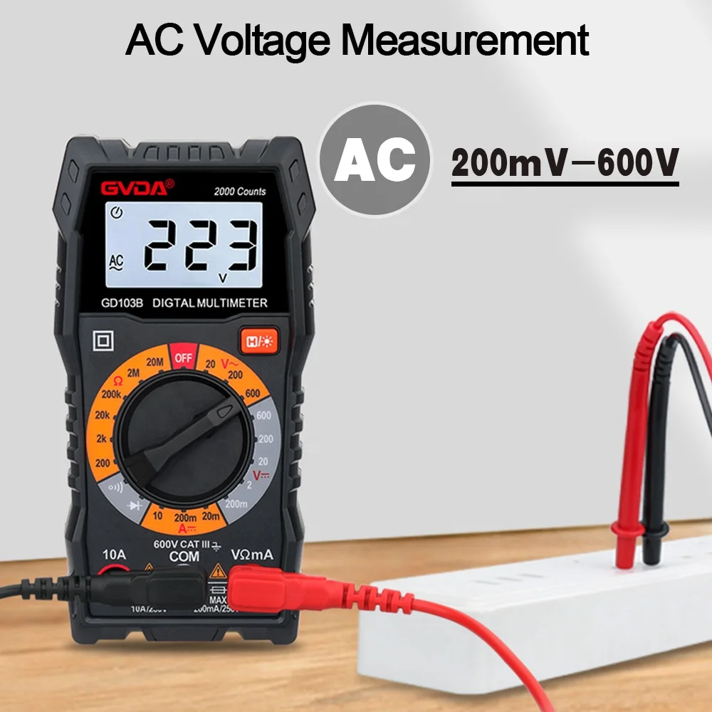 GVDA Cheap Price 2000 Counts Manual Range Pocket Digital Multimeter Shenzhen Ready to Ship