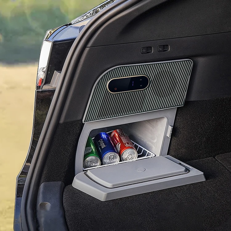 ポータブルテスラモデルy冷蔵庫冷凍庫冷蔵庫クーラーデュアル