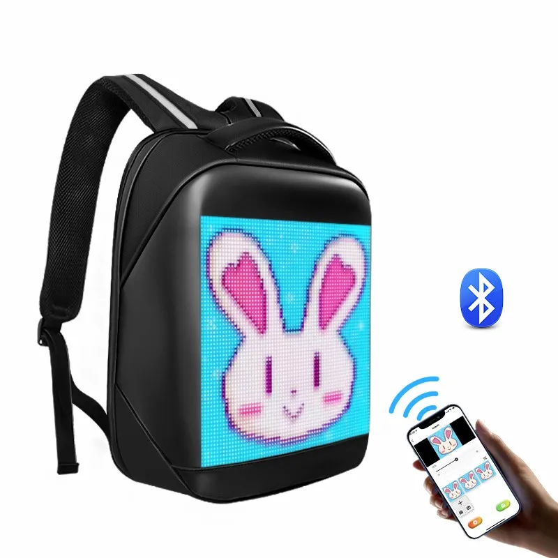 LED Display Screen Backpack Business Travel Laptop Bag Smart Wireless App  Control Multi-function School Bags for Women Men