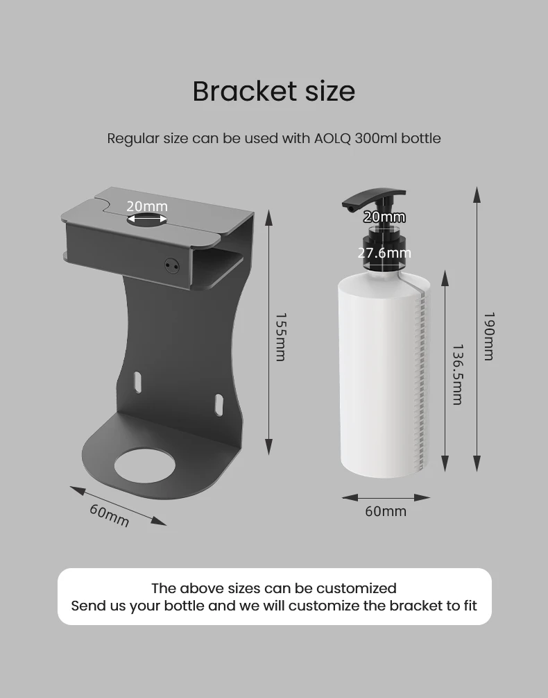 Stainless Steel Body Wash Bottle Holder Black Liquid Soap Dispensers