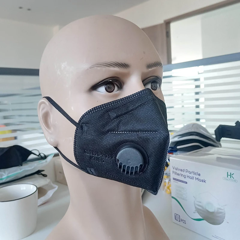 5 Layer Protection Kn95mask Ce Certified Stylish Black Disposable 5