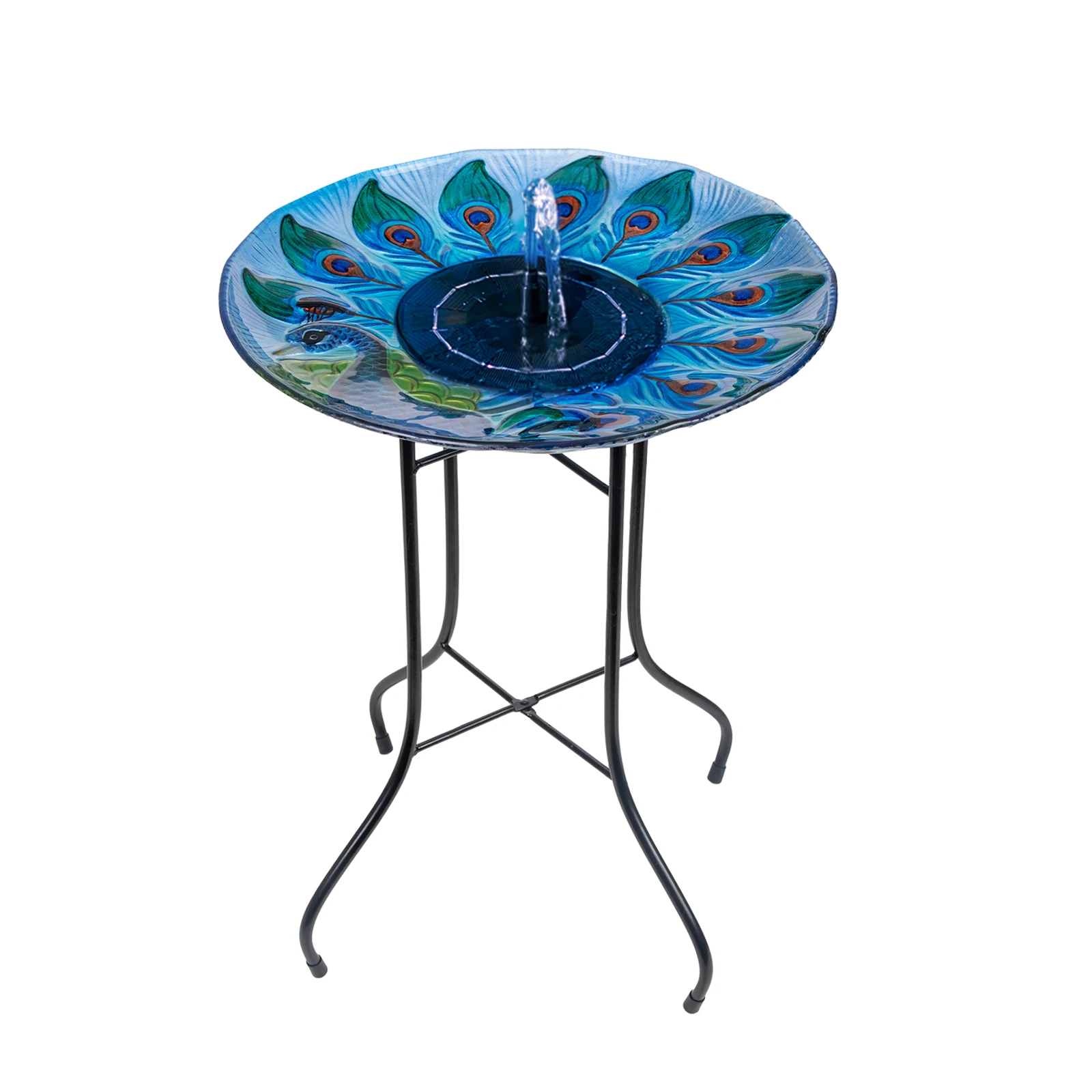 Bird Bath with Solar Fountain Outdoor Glass Solar Fountain Pump Combo Set for  Yard Patio 