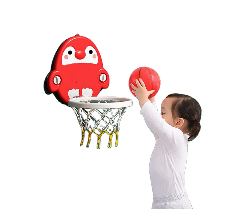 Yellow Duck Durable Plastic Mini Basketball Hoop with Electronic Scoreboard Inflatable Pool Floating Toy Slide