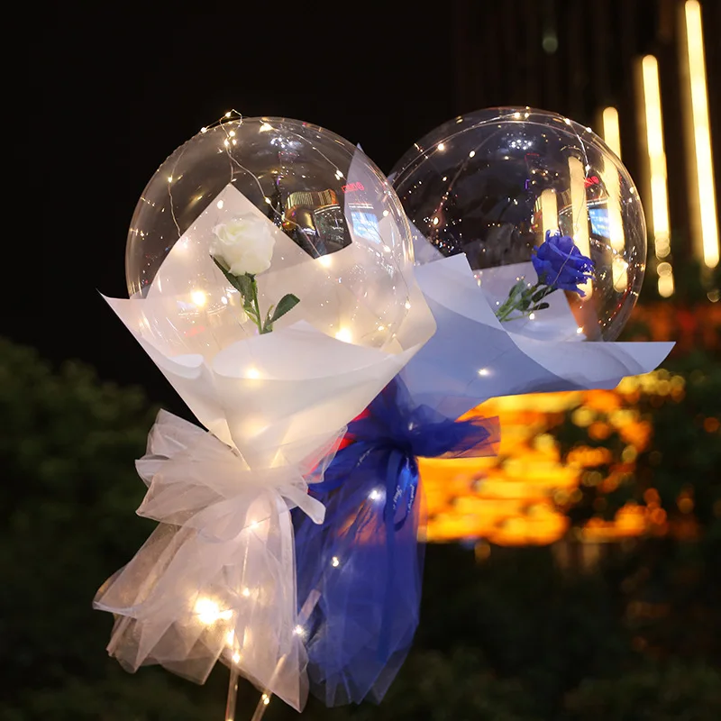 Bouquet de rose à ballon lumineux LED, ballons Rwanda